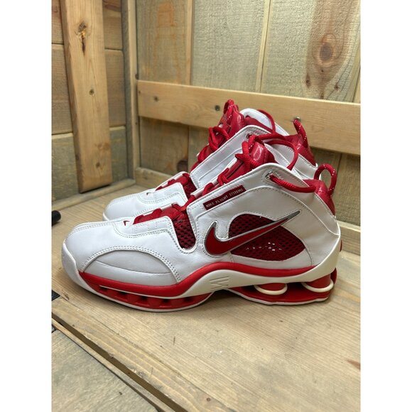 US9.5 Nike Flight Shox Basketball Shoes White/Red 309182-161 Rare EU43 main image 3